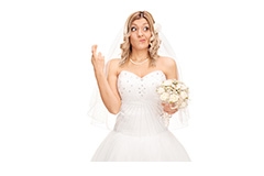 bride crossing her fingers